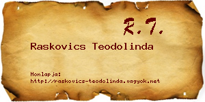 Raskovics Teodolinda névjegykártya